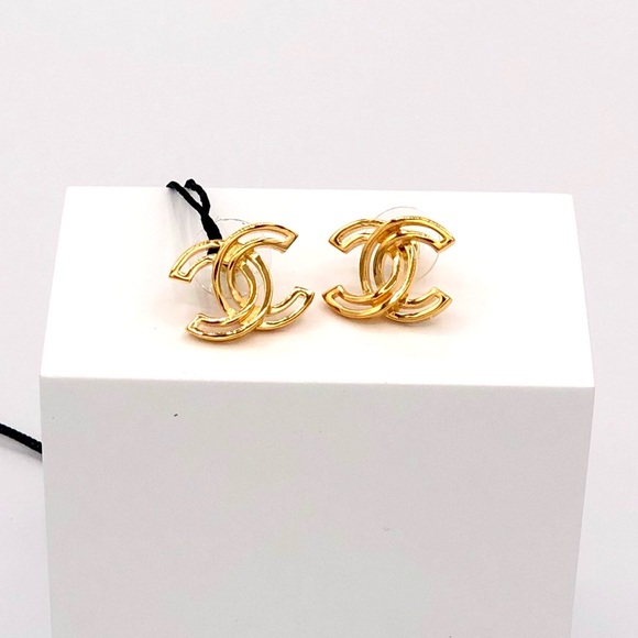 NEW Obazine Chanel CC Gold Color Earrings - Picture 8 of 15